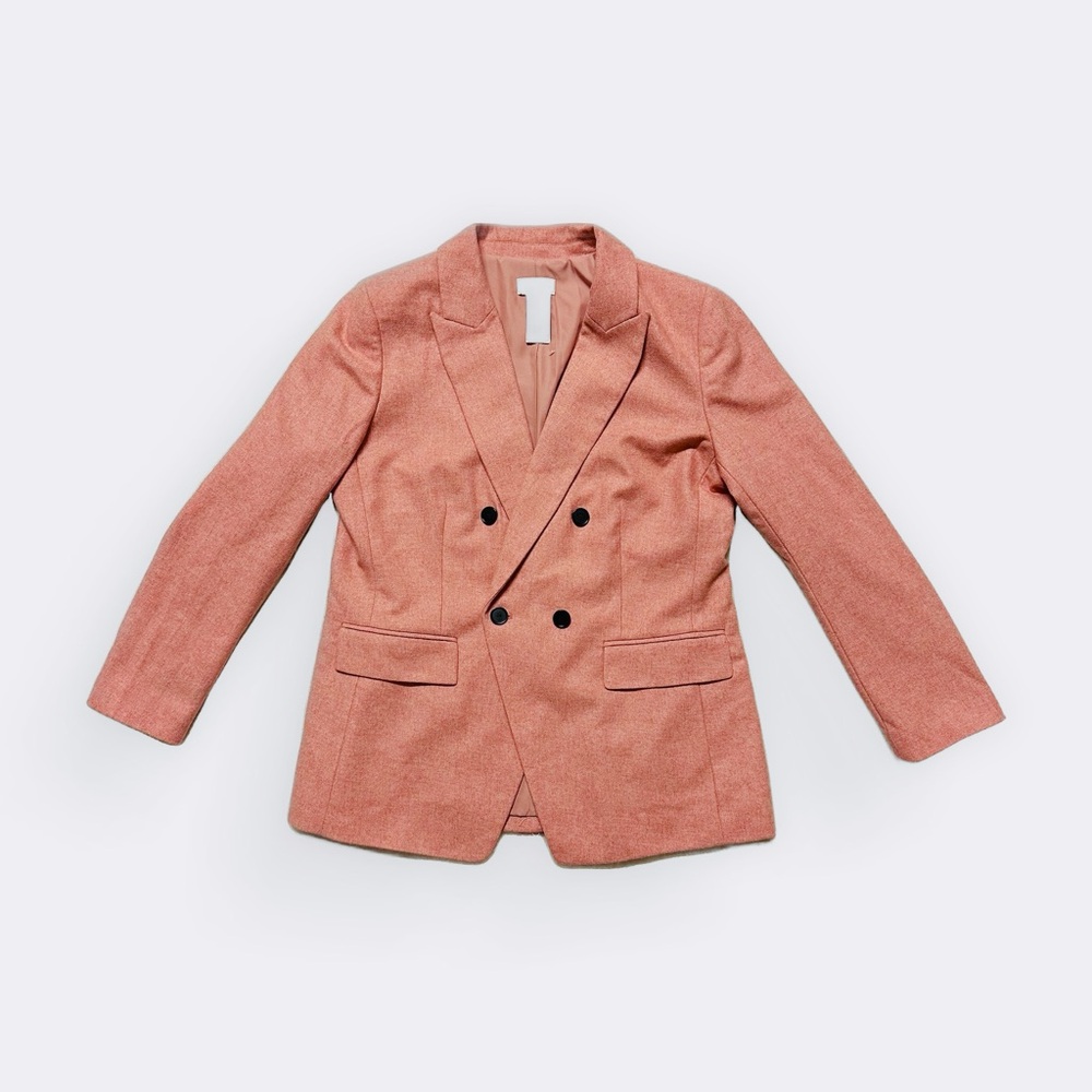 LOFT Blush Pink Orange Double-Breasted Blazer